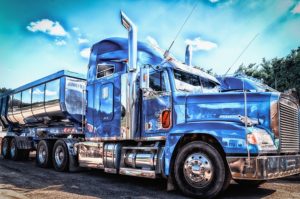 Class A CDL blue truck